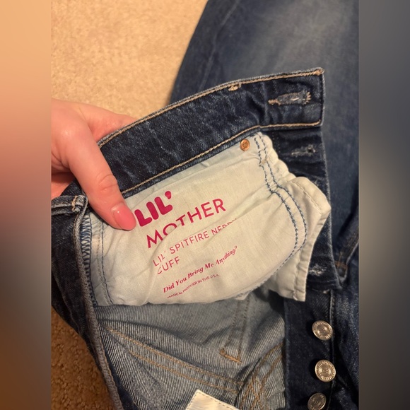 MOTHER The Spitfire Nerdy Cuff Jeans in Did You Bring Me Anything? Size 24 - Picture 8 of 8